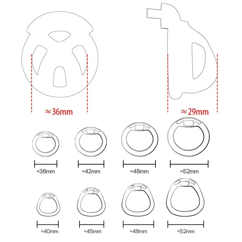 2025 Mini Mamba Dispositivo de Castidad masculina Jaula para pene transpirable Mini cerradura con 4 anillos pene Bondage