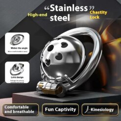 Gaiola de Castidade Achatada Anel Curvado Chastity Cage