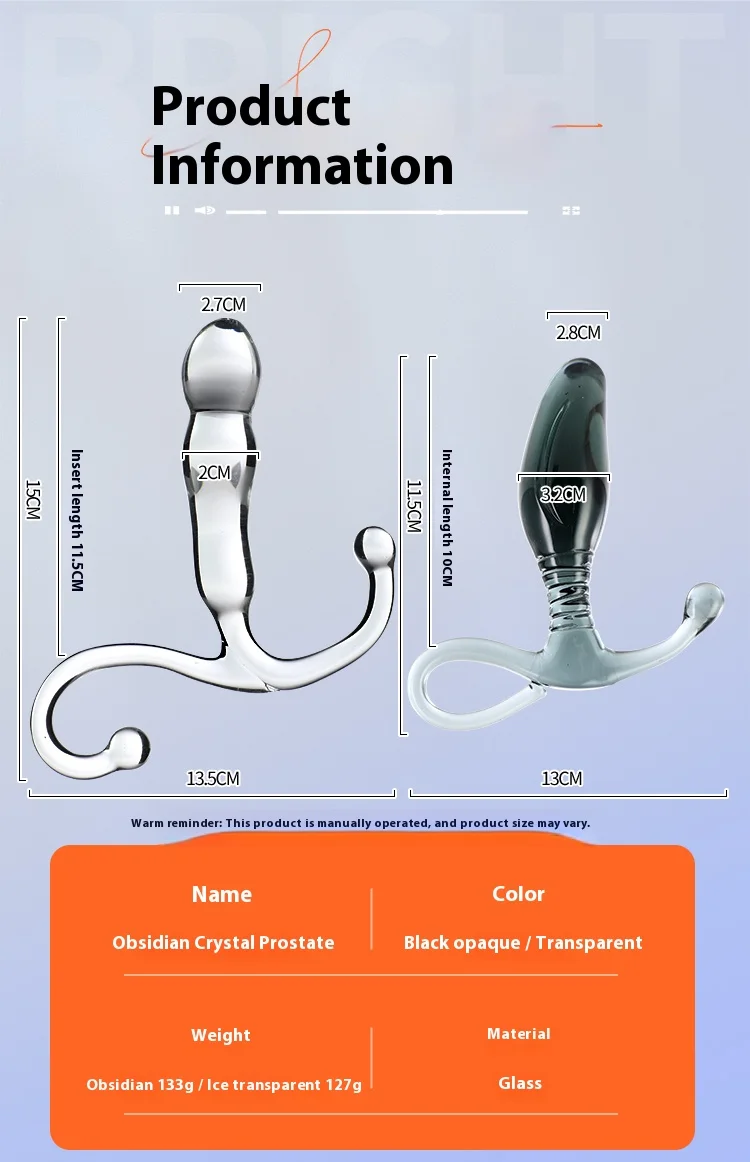 Men's Prostate Massage Clear Glass Anal Plug Cleaning Easy Black Glass Anal Plug Men's Sex Toys Adult Products Men's Prostate Massage Clear Glass Anal Plug Cleaning Easy Black Glass Anal Plug Men's Sex Toys Adult Products