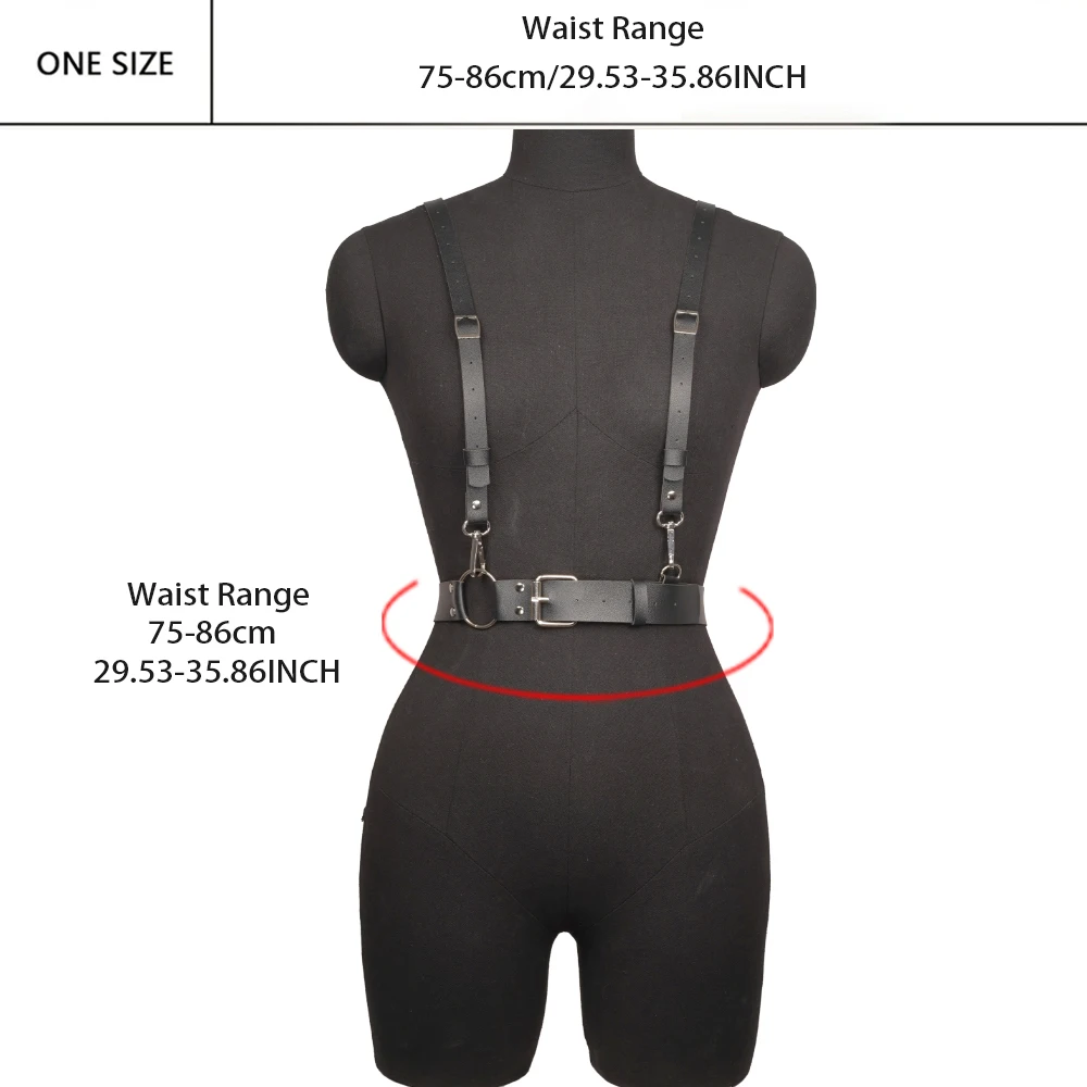 Arnês De Couro Cinto Punk com Suspensório Leather Harness - Imagem 6