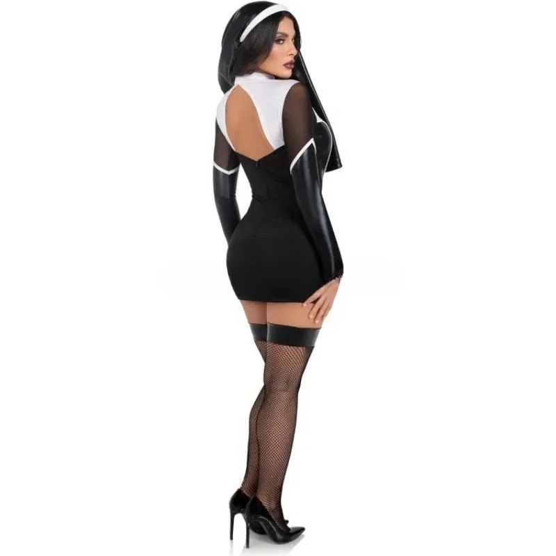Fantasia Feminina Freira Sexy Halloween Sexy Nun Costume - Imagem 5