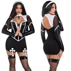 Fantasia Feminina Freira Sexy Halloween Sexy Nun Costume