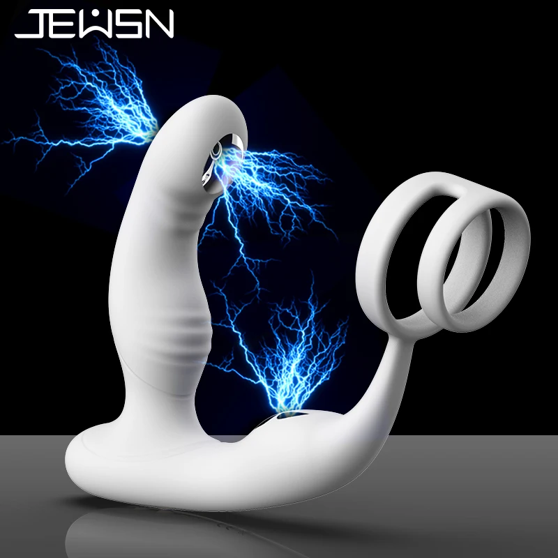 Wireless Remote Control Prostate Massagers Men Vibrating Electric Shock Cock Ring Anal Plug constant temperature Adult Sex Toys - Imagem 6
