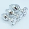 Plug anal diamante Brilliant em aço inox lapidado com base de cristal branco nos três tamanhos