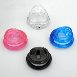 Gaiolas de castidade soft transparente, rosa, azul e preta