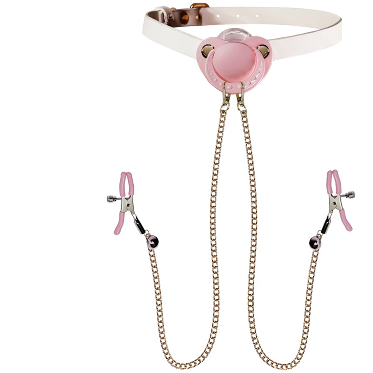 BDSM Adult Baby Pacifier Nipple Clamp Sex Toy Set Silicone Mouth Gag Big Size Baby Pacifier Sextoy Breast Clip Mouth Ball SM Toy