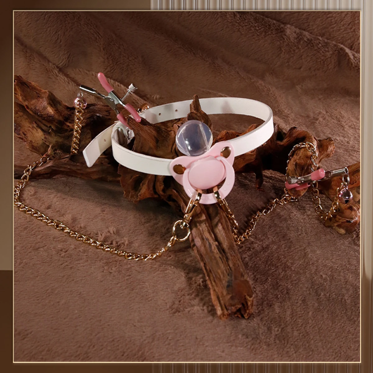 BDSM Adult Baby Pacifier Nipple Clamp Sex Toy Set Silicone Mouth Gag Big Size Baby Pacifier Sextoy Breast Clip Mouth Ball SM Toy