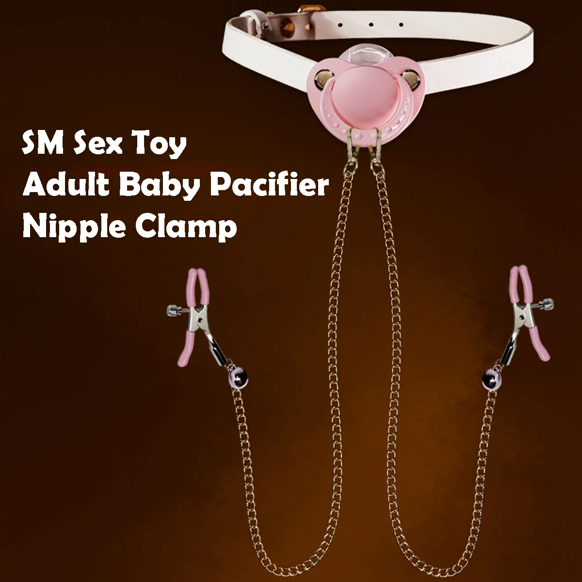BDSM Adult Baby Pacifier Nipple Clamp Sex Toy Set Silicone Mouth Gag Big Size Baby Pacifier Sextoy Breast Clip Mouth Ball SM Toy