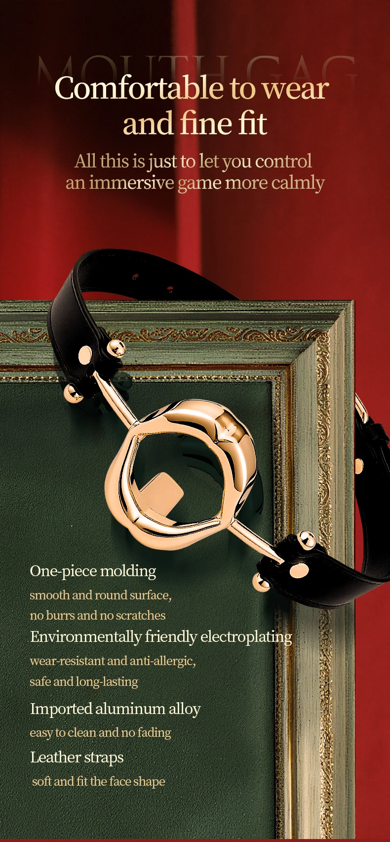 Metal Hollow Mouth Gag Fixed Tongue Oral Fixation Lips Ring Mouth Stuffer Couple Adult Games Alternative Bondage Erotic Sex Toys