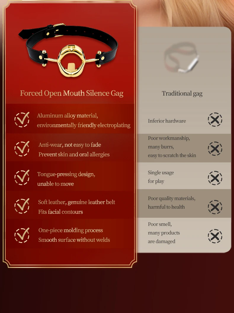 Metal Hollow Mouth Gag Fixed Tongue Oral Fixation Lips Ring Mouth Stuffer Couple Adult Games Alternative Bondage Erotic Sex Toys