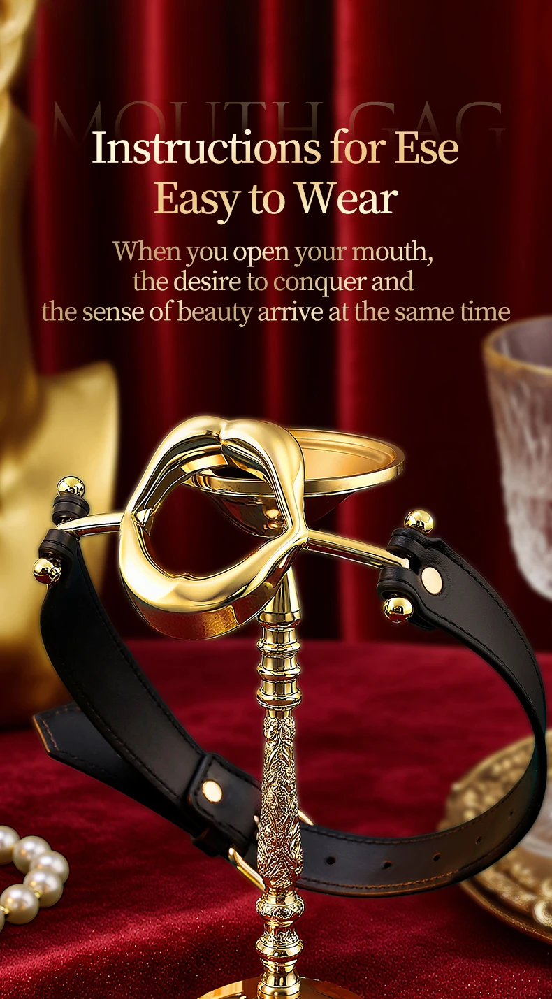 Metal Hollow Mouth Gag Fixed Tongue Oral Fixation Lips Ring Mouth Stuffer Couple Adult Games Alternative Bondage Erotic Sex Toys