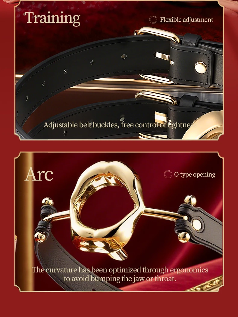 Metal Hollow Mouth Gag Fixed Tongue Oral Fixation Lips Ring Mouth Stuffer Couple Adult Games Alternative Bondage Erotic Sex Toys