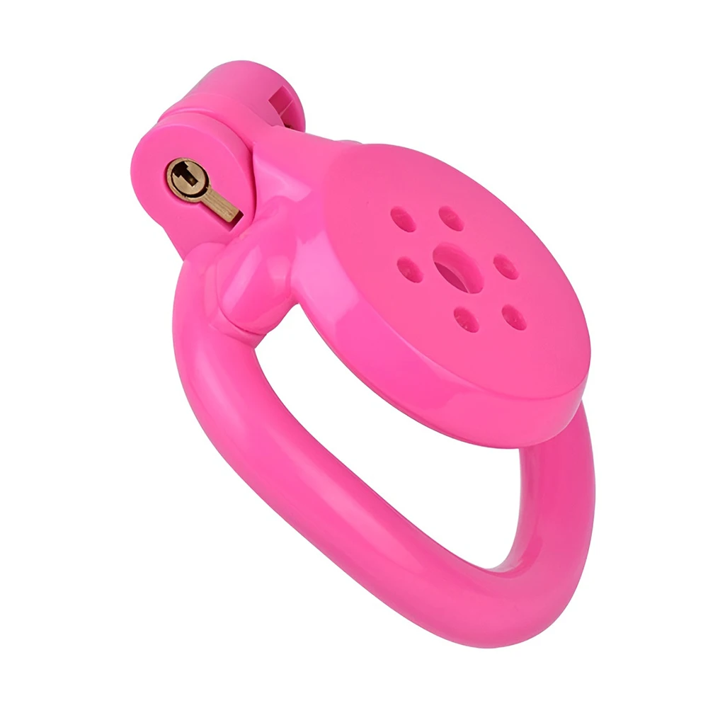 FRRK BDSM Male Chastity Device Flat Cage Hole Metal Chastity Lock, Cock Cage, Urethra Catheter, Penis Ring, Bondage Belt Sex Toy