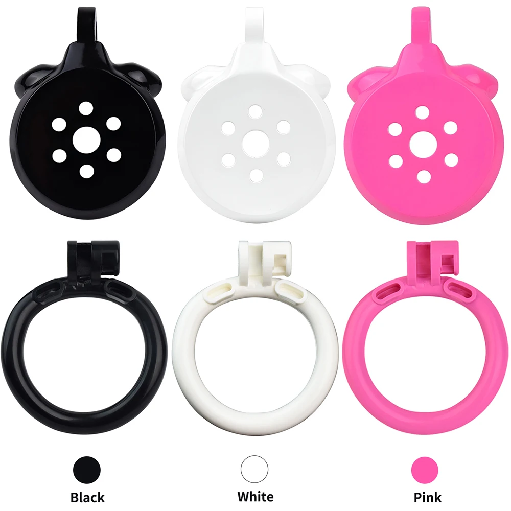 FRRK BDSM Male Chastity Device Flat Cage Hole Metal Chastity Lock, Cock Cage, Urethra Catheter, Penis Ring, Bondage Belt Sex Toy