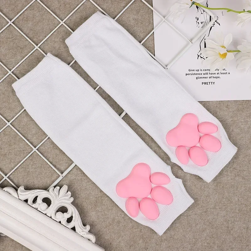 Cute 3D Silicone Pink Cat Claw Paw Pads Soft Fingerless Fluffy Sun Protection Cool Sleeves Cute Gloves Long Tube for Women Cute 3D Silicone Pink Cat Claw Paw Pads Soft Fingerless Fluffy Sun Protection Cool Sleeves Cute Gloves Long Tube for Women