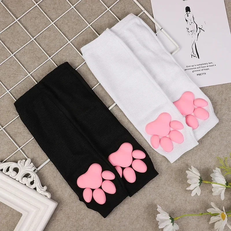 Cute 3D Silicone Pink Cat Claw Paw Pads Soft Fingerless Fluffy Sun Protection Cool Sleeves Cute Gloves Long Tube for Women Cute 3D Silicone Pink Cat Claw Paw Pads Soft Fingerless Fluffy Sun Protection Cool Sleeves Cute Gloves Long Tube for Women