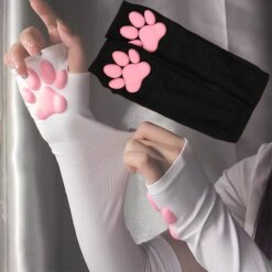 Luva Patinhas de Gato Silicone 3D Cute Cat Gloves