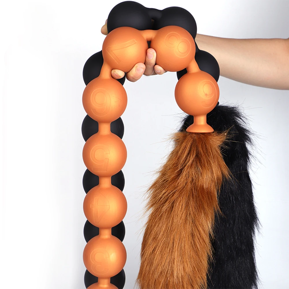 Plug Anal Super Longo Com Cauda Anal Beads Tail - Imagem 4