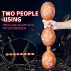 Double Love Huge Anal Beads Plug Gay/Lesbian Dual Use Big Egg Butt Plug Soft Anal Ball Dildos Bdsm Prostate Massage Sex Shop Toy