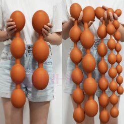 Alternative view of Double Love Huge Anal Beads Plug Gay/Lesbian Dual Use Big Egg Butt Plug Soft Anal Ball Dildos Bdsm Prostate Massage Sex Shop Toy