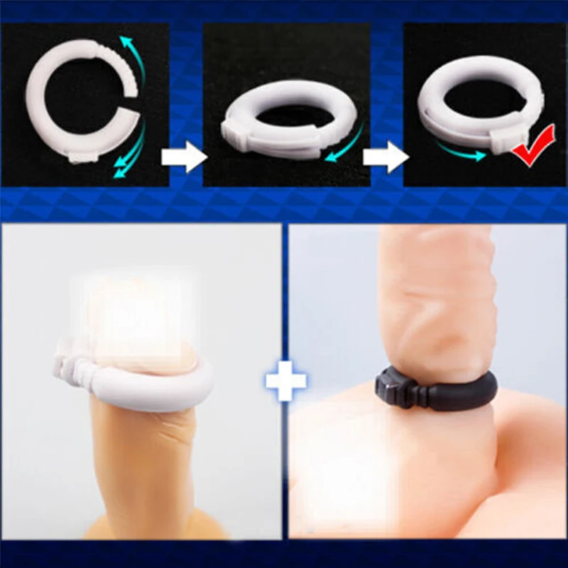 Male Adjustable Silicone Penis Cock Ring Enhancer Prolonging Delay Ejaculation Adjustable Male Chastity Device White Black Male Adjustable Silicone Penis Cock Ring Enhancer Prolonging Delay Ejaculation Adjustable Male Chastity Device White Black