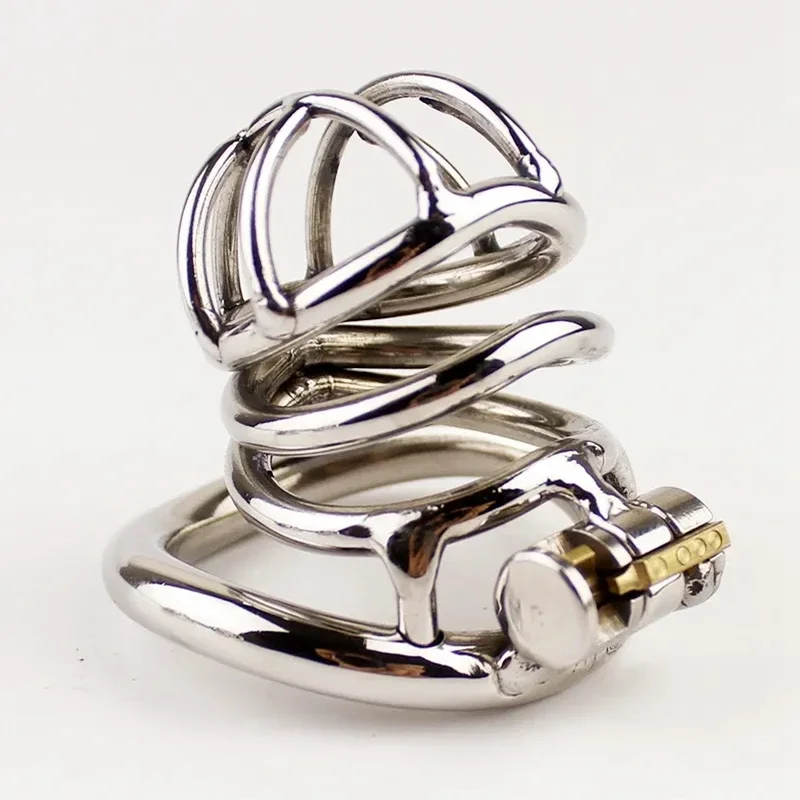 Small Penis Lock Cock Cage Male Stainless Steel Chastity Cage Device Urethral Ring BDSM Sex Toy For Men Erotic Bondage