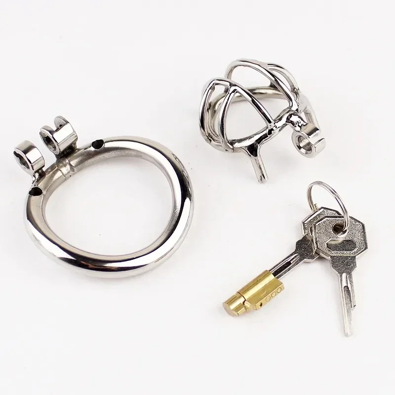 Small Penis Lock Cock Cage Male Stainless Steel Chastity Cage Device Urethral Ring BDSM Sex Toy For Men Erotic Bondage