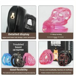 Alternative view of Gaiola de Castidade Macia 4 Anéis Soft Chastity Cage