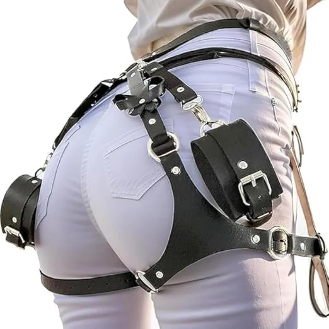 Punk leather thigh strap, Gothic belt, thigh garter strap, fashionable carnival accessory belt suitable for Halloween