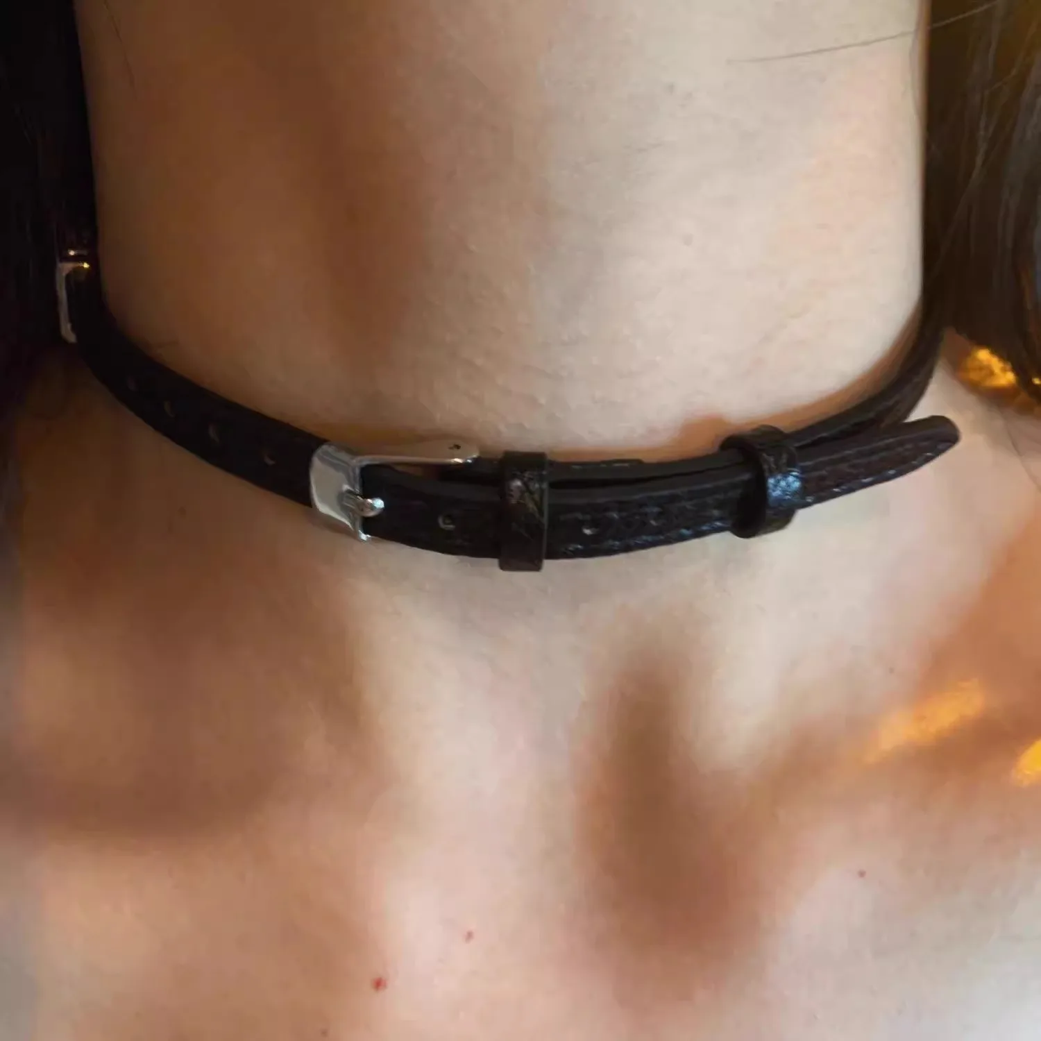 Gothic Belt Buckle Neckchain Necklace Punk Dark Stackable Leather Unique Y2K Necklaces for Men Women Simple Choker Jewelry Gothic Belt Buckle Neckchain Necklace Punk Dark Stackable Leather Unique Y2K Necklaces for Men Women Simple Choker Jewelry