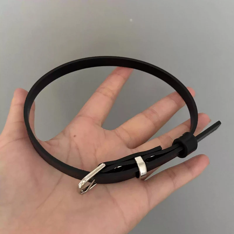 Gothic Belt Buckle Neckchain Necklace Punk Dark Stackable Leather Unique Y2K Necklaces for Men Women Simple Choker Jewelry Gothic Belt Buckle Neckchain Necklace Punk Dark Stackable Leather Unique Y2K Necklaces for Men Women Simple Choker Jewelry