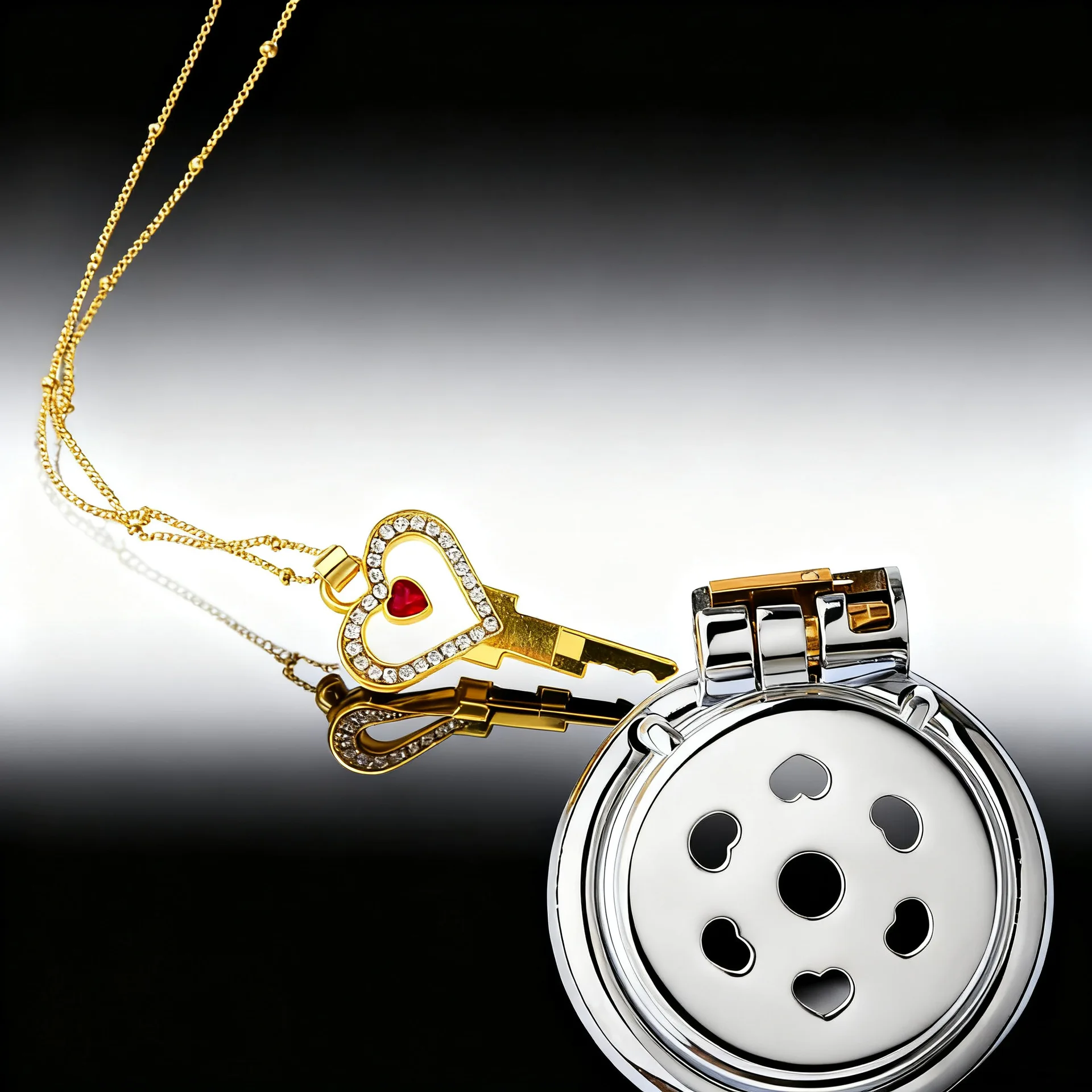 New Men's Metal Key Necklace Chastity Cage Accessory Fits All Cock Cages Integrated Locks Key Holder SM Sex Toys for Men 18+ 정조대