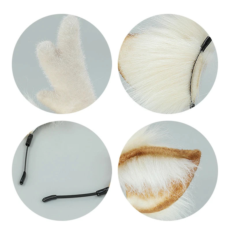 Tiara Cosplay Orelhas Cute Plush Headband Ears - Imagem 5