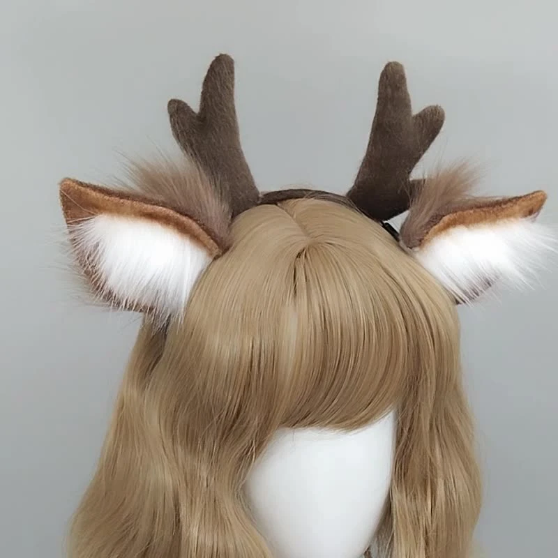 Cute Plush Antler Headband Fashion Cosplay Deer Ear Head Hoop Lolita Hair Bands Holiday Party Christmas Women Hair Accessories Cute Plush Antler Headband Fashion Cosplay Deer Ear Head Hoop Lolita Hair Bands Holiday Party Christmas Women Hair Accessories
