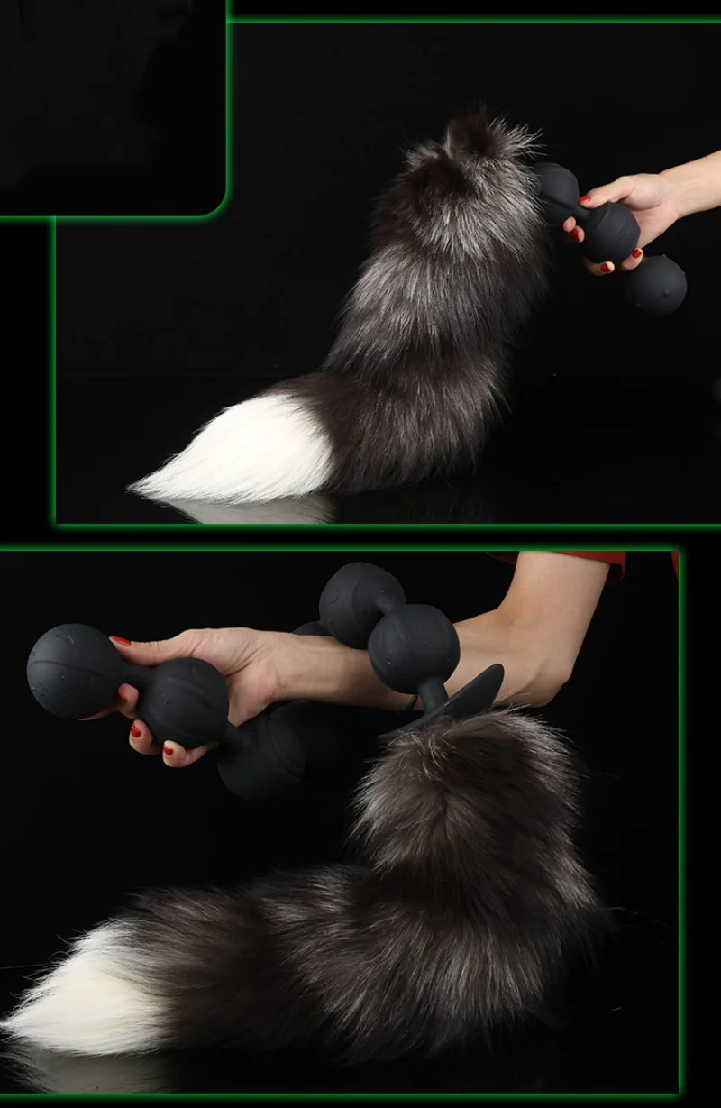 3-7beads Long Large Anal Tail Cosplay Soft Silicone Ball Dilator Sex Toys for Woman Man Anal Plug Massager Pull Beads Buttplug