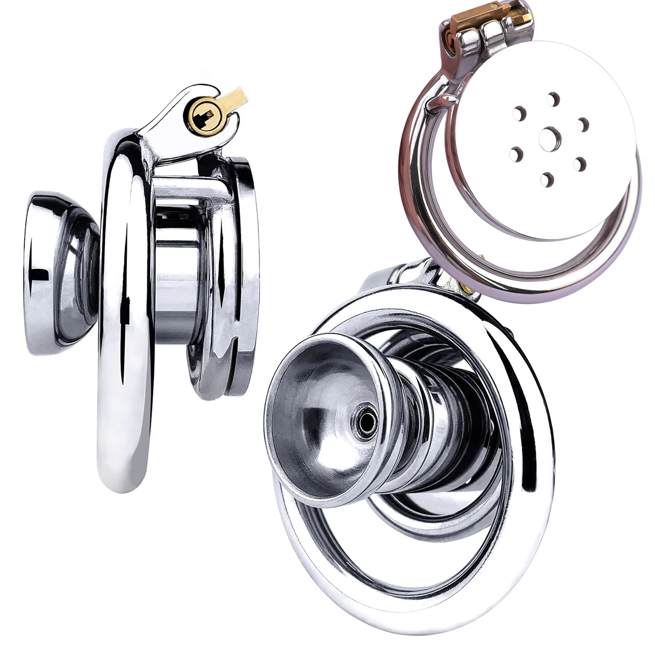 FRRK Inverted Chastity Cage With Large Realistic Dildo Urethral, Detachable Penis Catheter Accessories, BDSM Adult Fetish Toys - Imagem 4