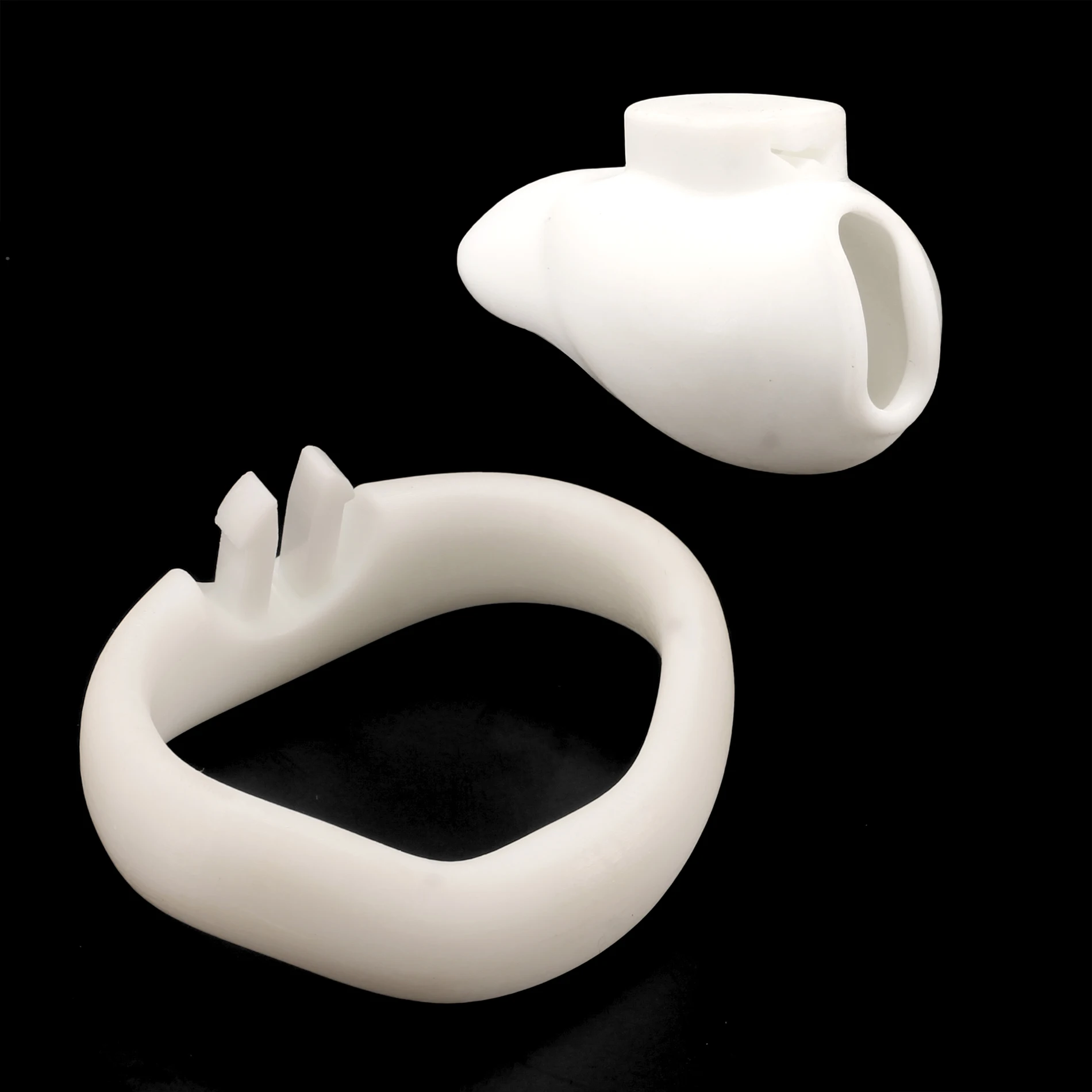 Resin Chastity Cage Four Clips Permanent Locking Male Penis CB Lock BDSM Sissy Training Abstinence Restraint Adult Sex Toy 18＋