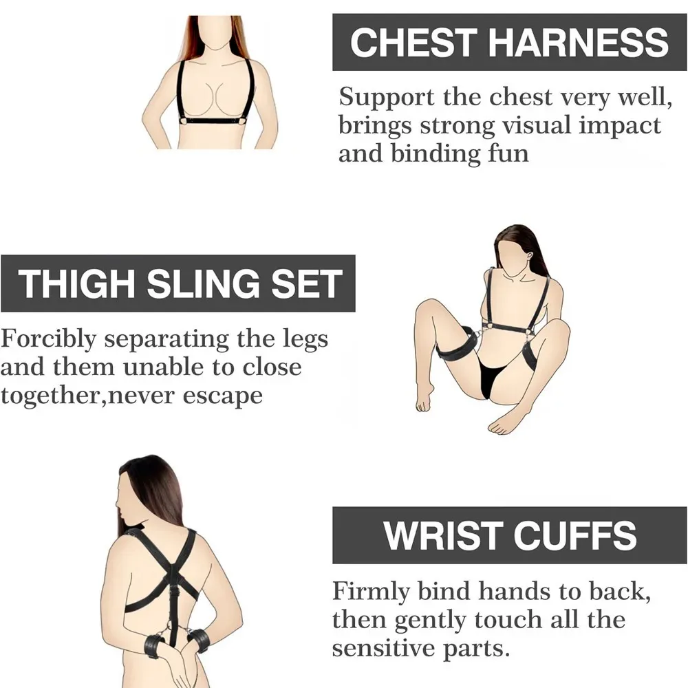 BDSM Breast Nipple To Thighs Bondage Restraints Set Anal Hook Arm Handcuffs Ankle Cuffs Detachable SM Adult Sex Toy Anal Plug BDSM Breast Nipple To Thighs Bondage Restraints Set Anal Hook Arm Handcuffs Ankle Cuffs Detachable SM Adult Sex Toy Anal Plug