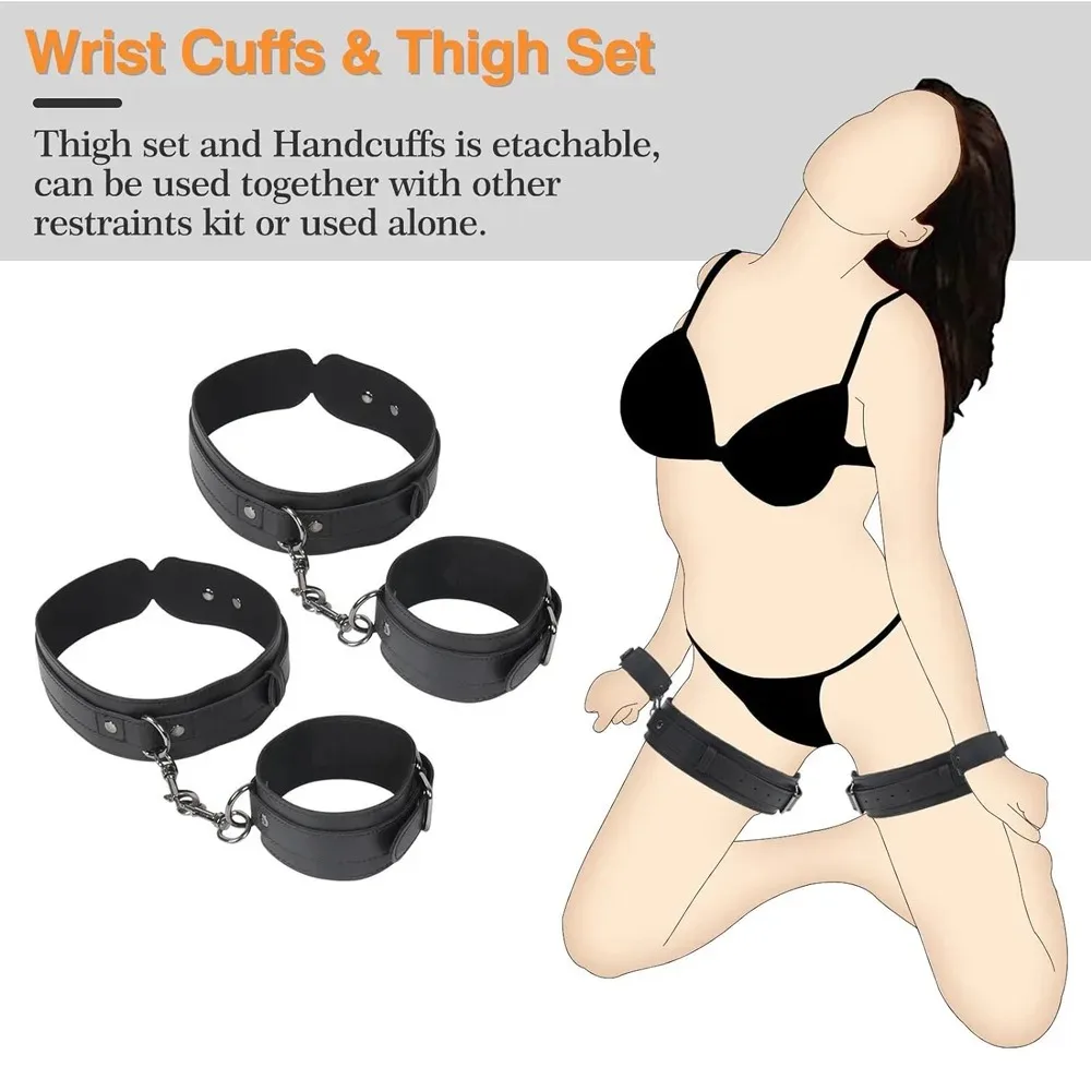 BDSM Breast Nipple To Thighs Bondage Restraints Set Anal Hook Arm Handcuffs Ankle Cuffs Detachable SM Adult Sex Toy Anal Plug BDSM Breast Nipple To Thighs Bondage Restraints Set Anal Hook Arm Handcuffs Ankle Cuffs Detachable SM Adult Sex Toy Anal Plug