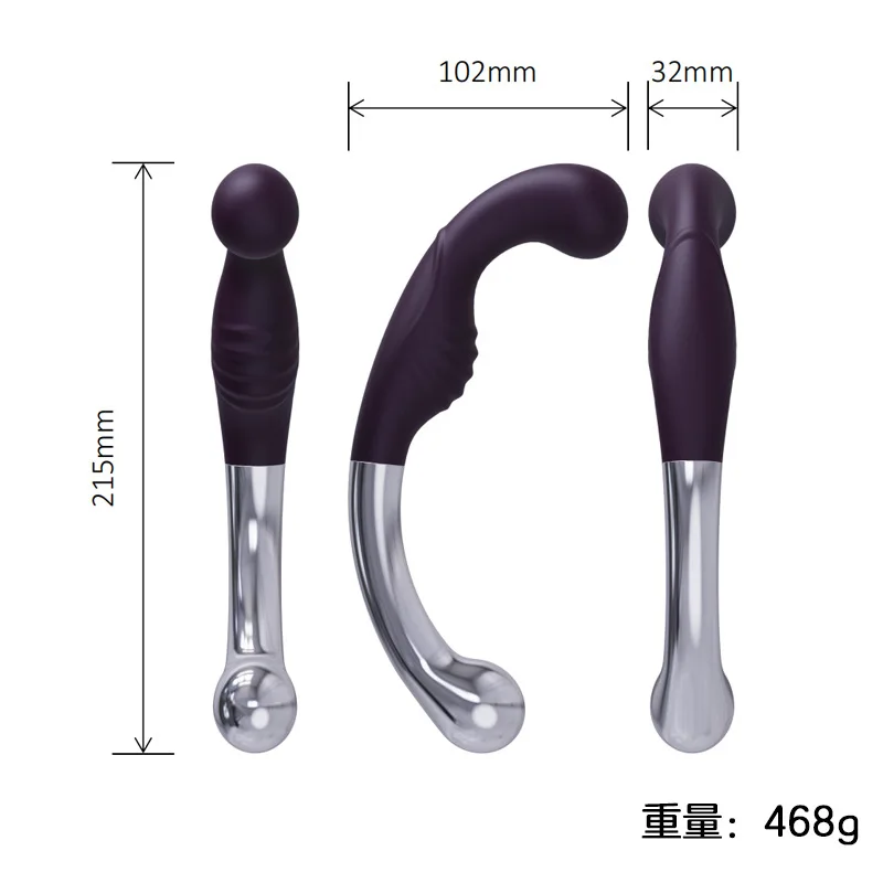 Soft Silicone Double Ended G Spot Wand Massage Stick Stainless Steel Penis P-Spot Stimulator Anal Plug Sex Toys for Women Men Soft Silicone Double Ended G Spot Wand Massage Stick Stainless Steel Penis P-Spot Stimulator Anal Plug Sex Toys for Women Men