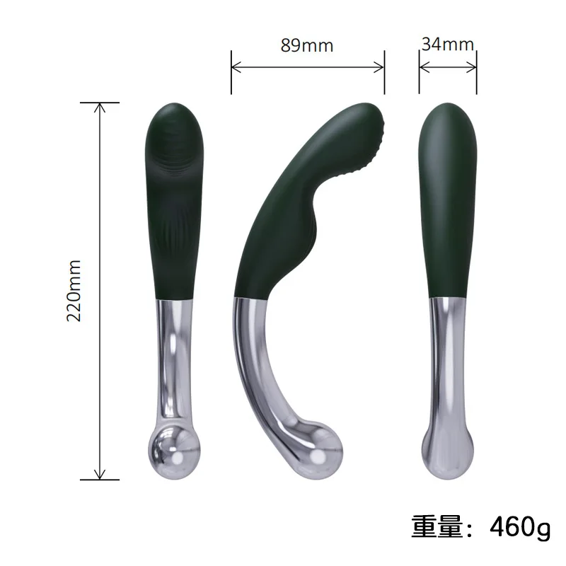 Soft Silicone Double Ended G Spot Wand Massage Stick Stainless Steel Penis P-Spot Stimulator Anal Plug Sex Toys for Women Men Soft Silicone Double Ended G Spot Wand Massage Stick Stainless Steel Penis P-Spot Stimulator Anal Plug Sex Toys for Women Men