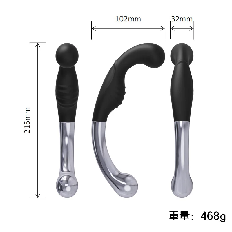 Soft Silicone Double Ended G Spot Wand Massage Stick Stainless Steel Penis P-Spot Stimulator Anal Plug Sex Toys for Women Men Soft Silicone Double Ended G Spot Wand Massage Stick Stainless Steel Penis P-Spot Stimulator Anal Plug Sex Toys for Women Men