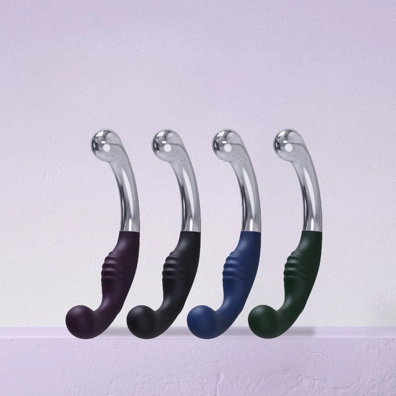 Soft Silicone Double Ended G Spot Wand Massage Stick Stainless Steel Penis P-Spot Stimulator Anal Plug Sex Toys for Women Men Soft Silicone Double Ended G Spot Wand Massage Stick Stainless Steel Penis P-Spot Stimulator Anal Plug Sex Toys for Women Men