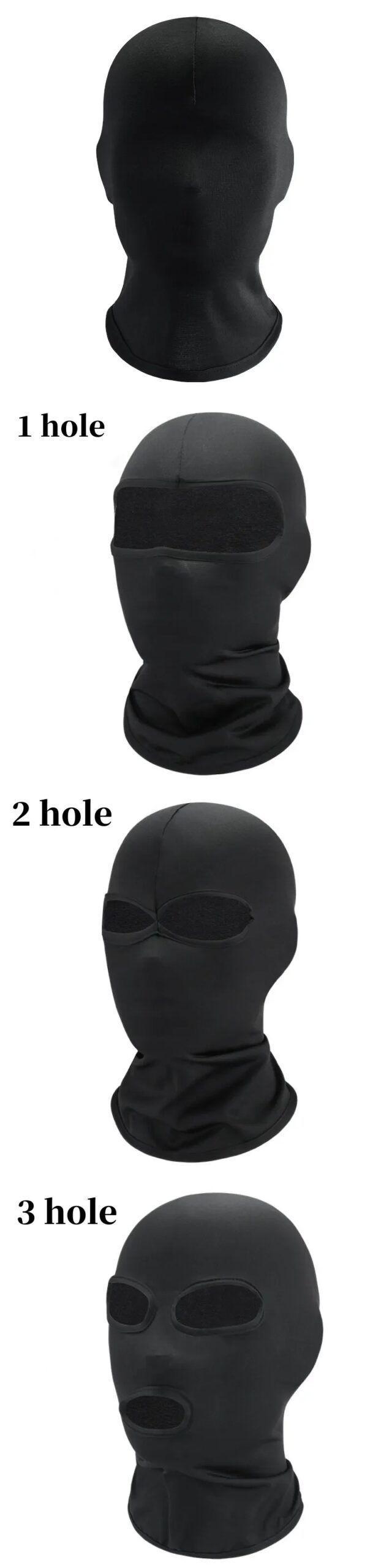 Black Full Face No Hole Cover Hat Women Men Army Tactical Cs Balaclava Cap Sun Uv Protection Bike Motorcycle Multi-Hole Ski Mask