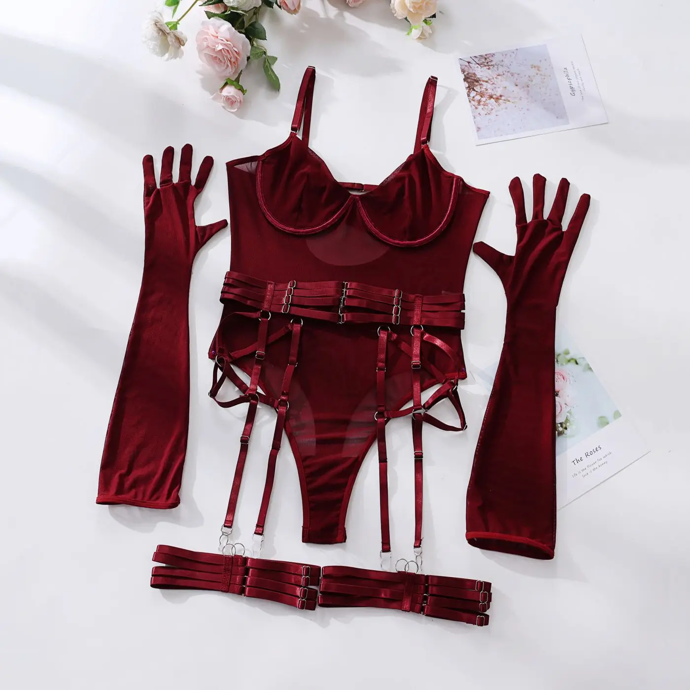SINGREINY Sensual Sheath Solid Lingerie Rompers Fashion Oversleeve Strapless Slim Playsuits Women Sheer Mesh Sexy Bodysuits