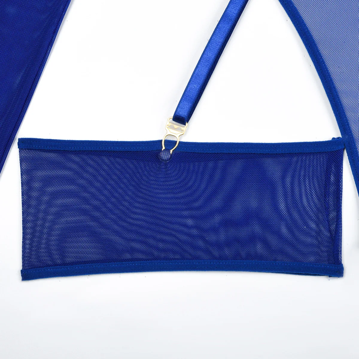 Elastic Mesh Perspective Contrasting Color Outer Cover With Long Sleeves And Camisole Jumpsuit Thin Yarn Bodysuits Women's FPL5