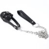 Anel Peniano Couro com Coleira Ball Stretcher With Leash