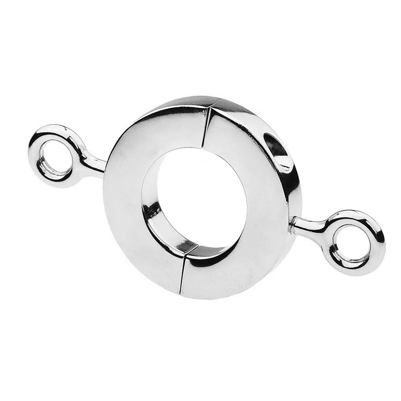 Stainless Steels Male Ball Stretcher With Leather Handcuff Ankle cuffs Penis Lock Metal Scrotum Pendant Cock Ring BDSM Sex Toys