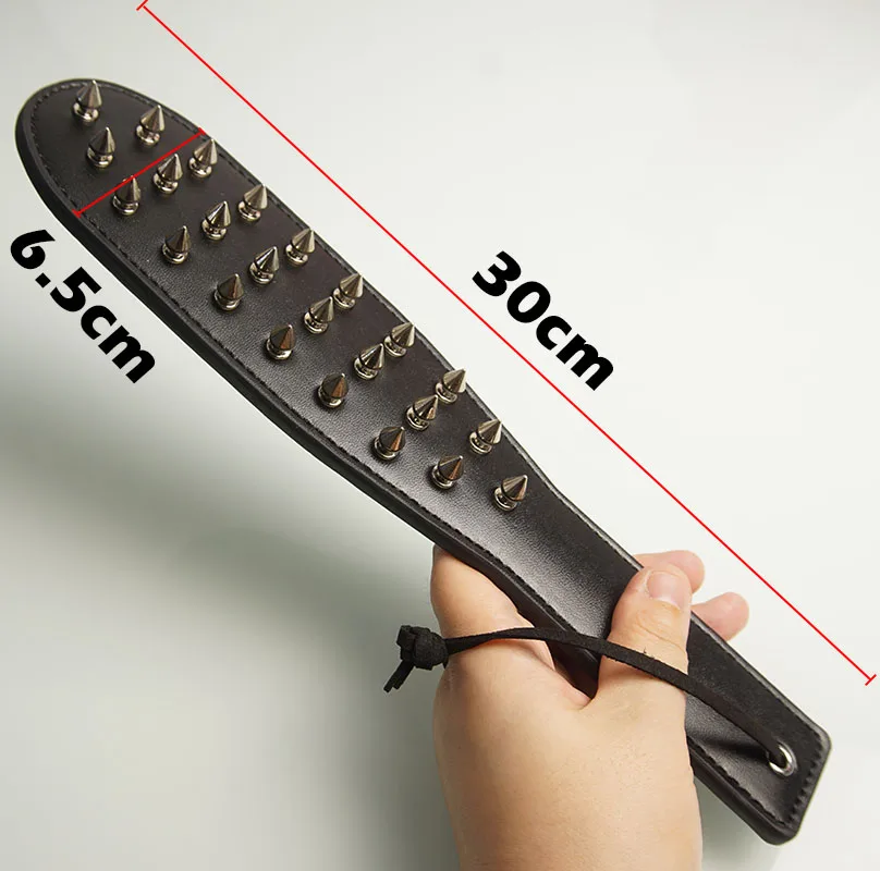 BDSM Spanking Paddle,Dual Side Leather Spiked Whip,Sex Toys for Couples,Adult Games,Bondage,Restraints BDSM Spanking Paddle,Dual Side Leather Spiked Whip,Sex Toys for Couples,Adult Games,Bondage,Restraints