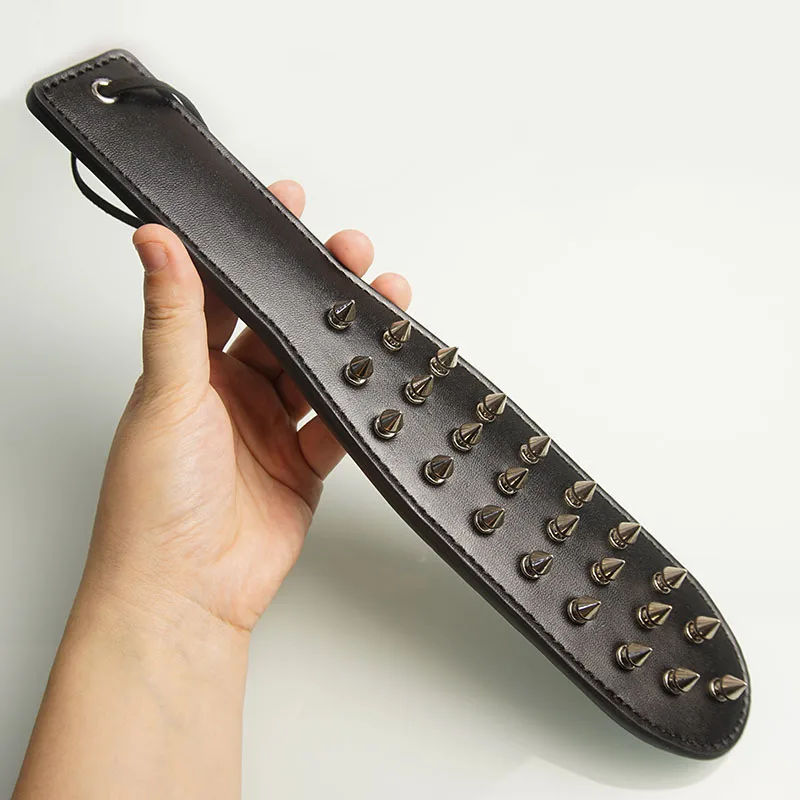 BDSM Spanking Paddle,Dual Side Leather Spiked Whip,Sex Toys for Couples,Adult Games,Bondage,Restraints BDSM Spanking Paddle,Dual Side Leather Spiked Whip,Sex Toys for Couples,Adult Games,Bondage,Restraints